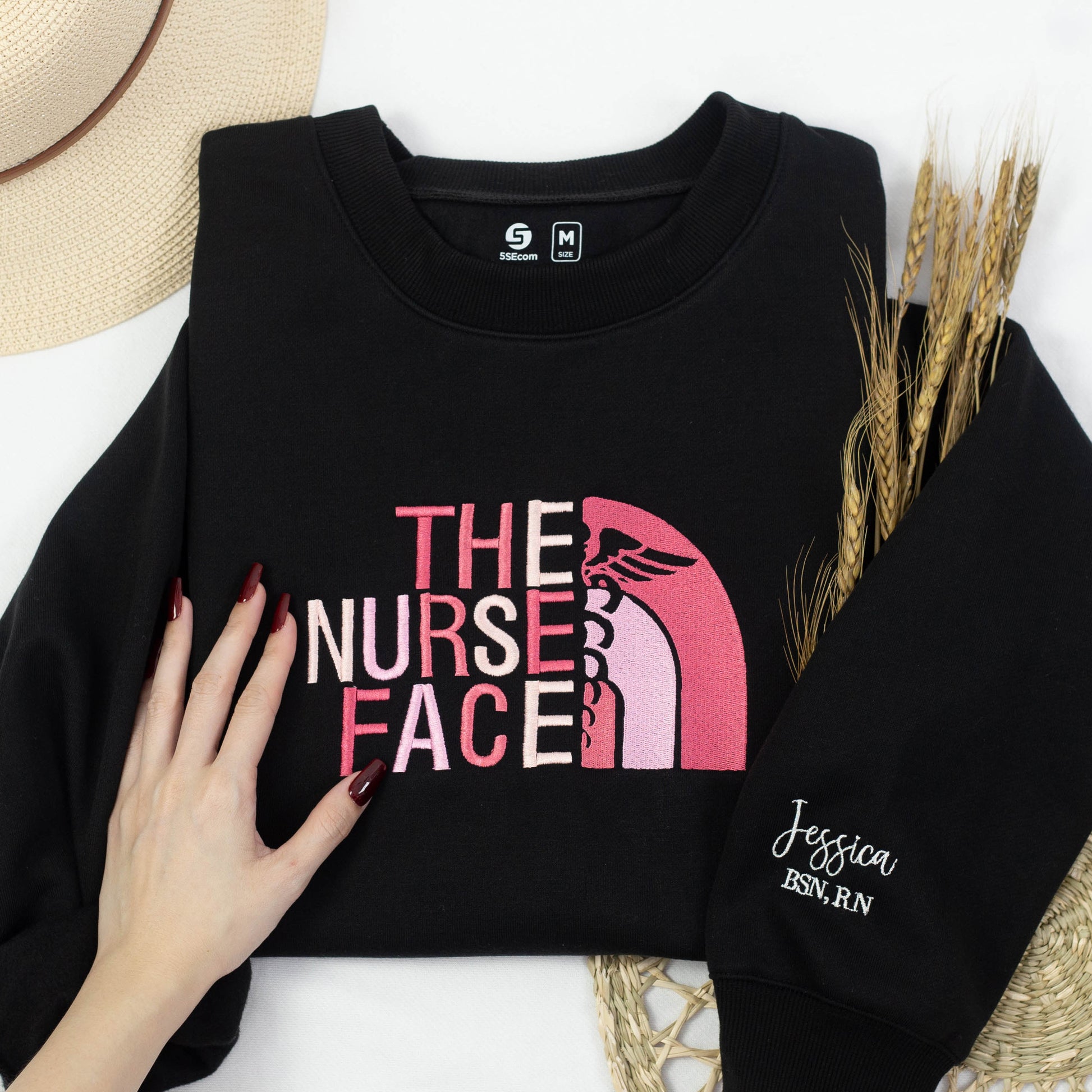 The Nurse Face Embroidered Sweatshirt, Retro Nurse Sweatshirt, Registe